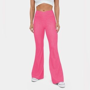 Hilaria Pink Washed Denim Flare Pants Sz.‎ MP NWT